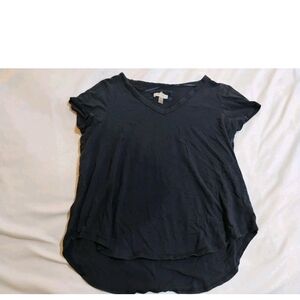 Cupio Navy V-Neck Short Sleeve Top